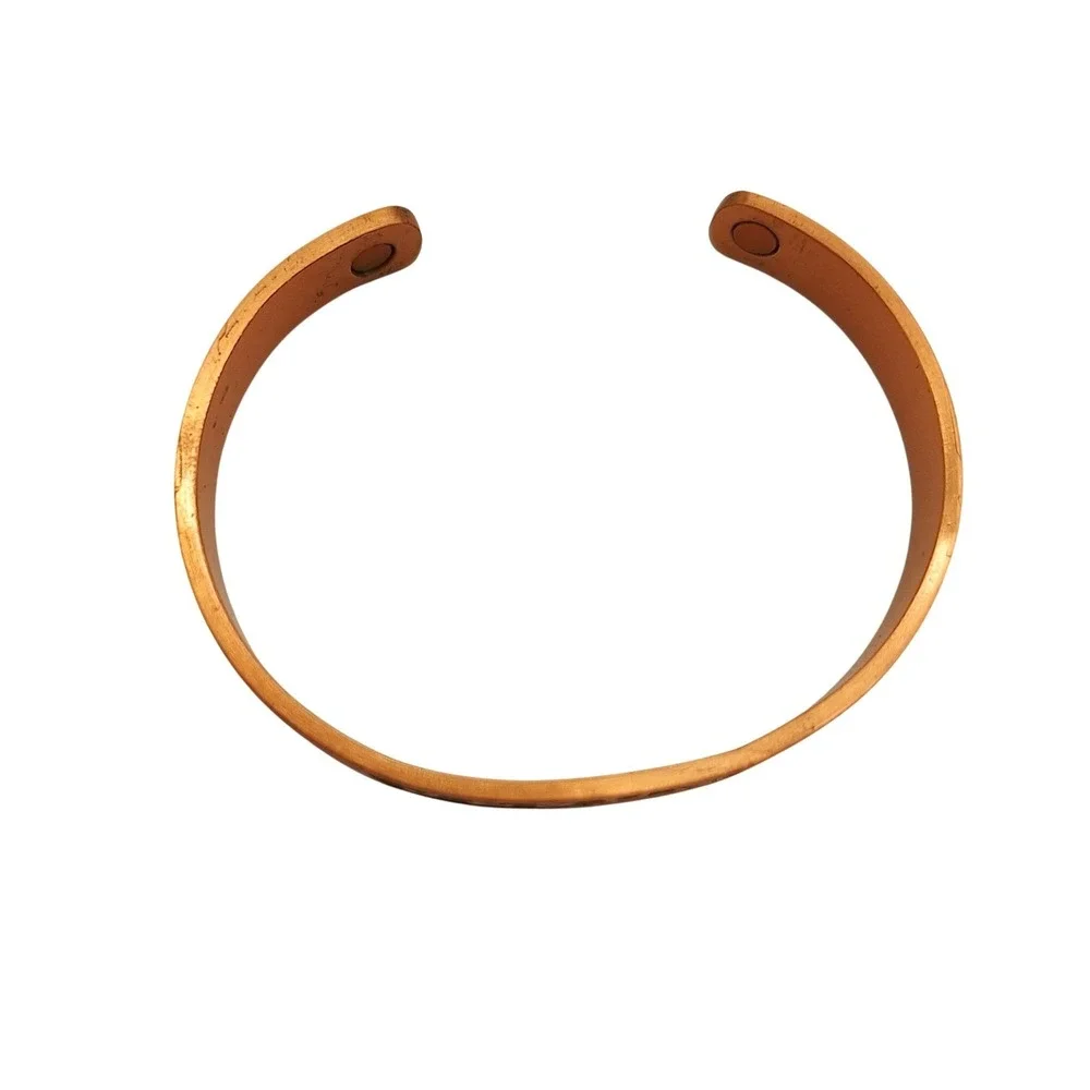 Jesus Copper Cuff Bracelet Magnetic Religious Faith Jewelry Unisex Copper Tone